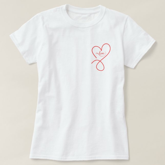 Coeur mignon avec le t-shirt de la Saint Valentin (Design devant)