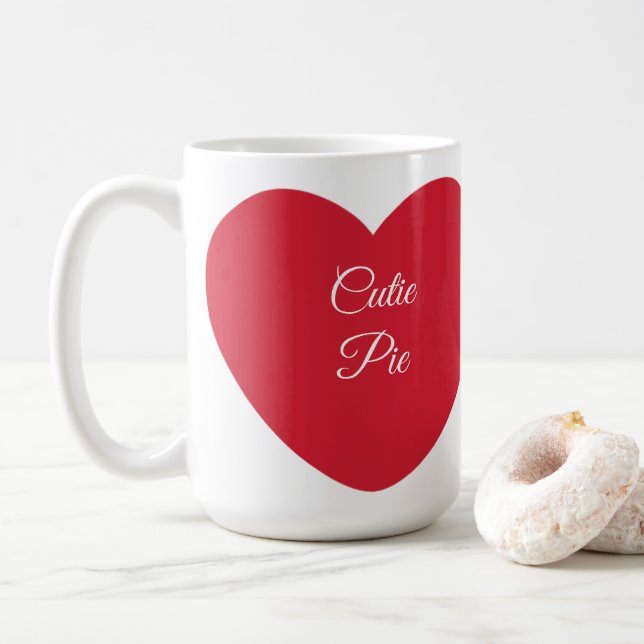 Coeur mignonne tarte Mug (Avec donut)