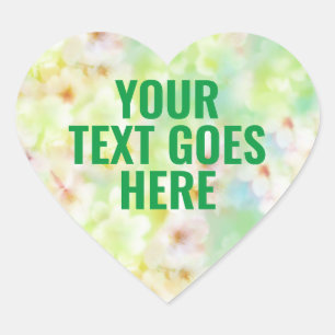 Cœur Modèle de sticker floral vierge Ajoutez votre text