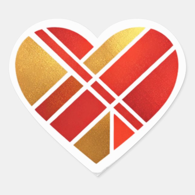 Cœur Modern Geometric Love Hearts Sticker Pack (Devant)