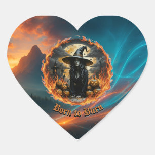 Cœur Né à Burn Witch & Fire Heart Sticker