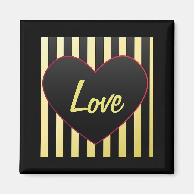 Cœur noir, aimant "Amour" (Devant)