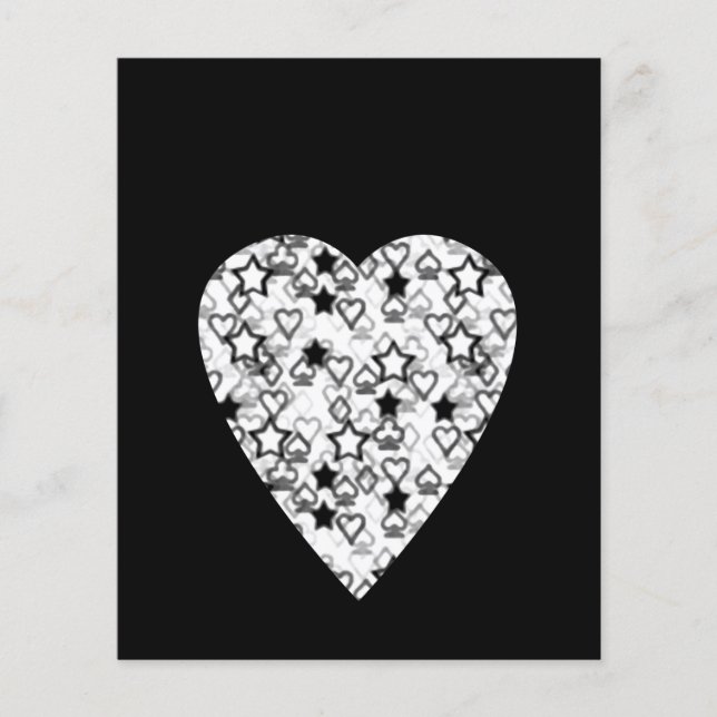 Coeur noir et blanc. Conception Cardiaque À Motifs (Devant)