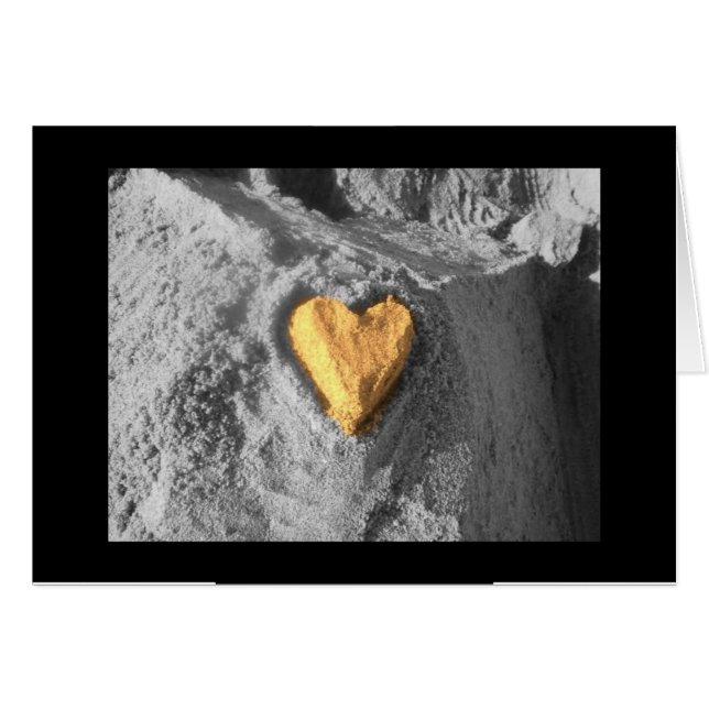 Coeur noir et blanc de sable (Devant horizontal)