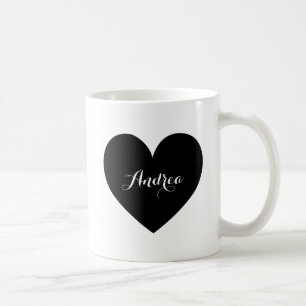 Coeur noir - Mug de script personnalisé