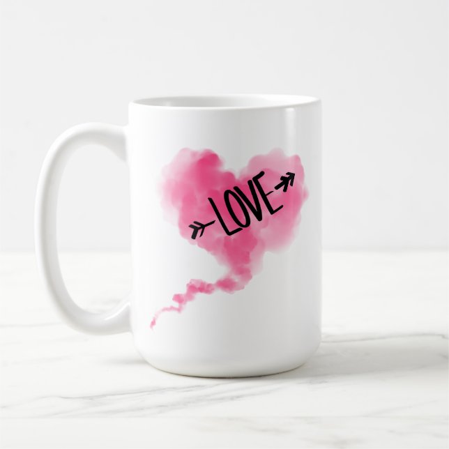 Cœur Nuage rose Tasse (Gauche)