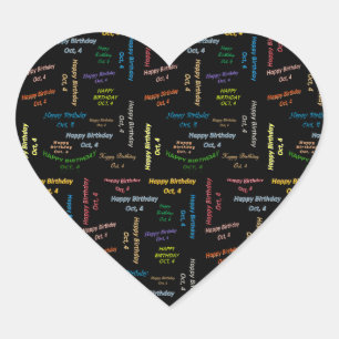 Cœur Octobre 4 Anniversaire Sticker