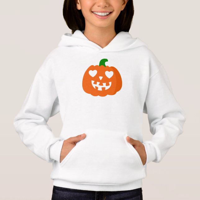 coeur orange halloween citrouille jack-o-lantern (Devant)