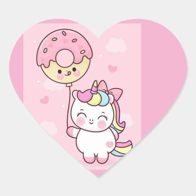 Cœur Party sticker unicorn (Devant)