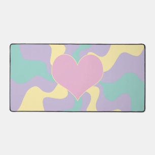 Coeur - Pastel rose, jaune, violet et vert