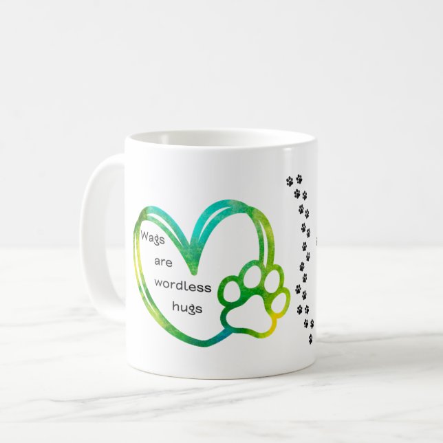 Coeur Paw Mug - Summer Pet Cadeau (Devant gauche)