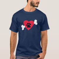 Coeur, Pawprint et T-shirt de conception d'os
