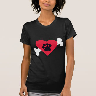 Coeur, Pawprint et T-shirt de conception d'os