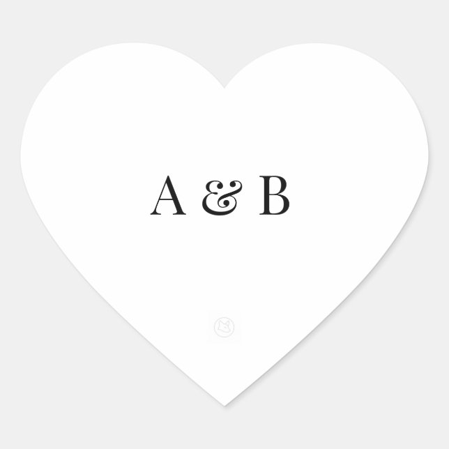 Cœur Personalised Wedding Envelope Sticker | Initials (Devant)