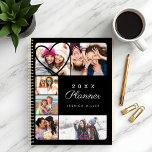 Coeur personnalisé Collage photo multiple Noir min<br><div class="desc">Spécial, mémorable photos multiples planificateur de l'université. Le design comprend une disposition de collage de 6 photos en grille pour afficher vos propres photos de soeur spéciales. "Le planificateur est affiché dans une typographie stylisée. Une simple forme cardiaque est affichée sur l'une des photos. L'envers présente le même design que...</div>