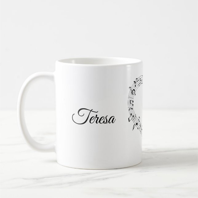 Coeur personnalisé de tasse de musique (Gauche)