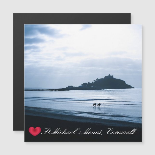 Coeur personnalisé St Michaels Mont Cornwall + Che (Devant / Derrière)