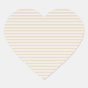 Cœur Petites rayures Sticker Coeur ivoire Beige