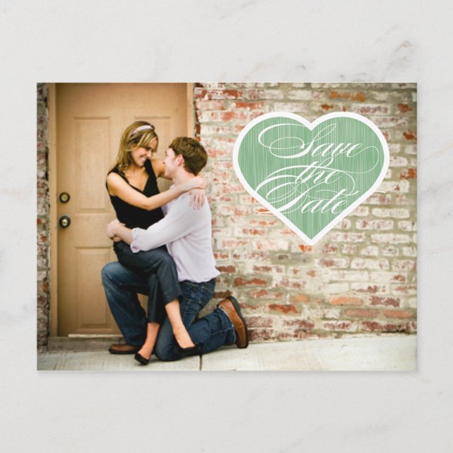 Cœur | Photo Enregistrer la date Carte postale (Devant)