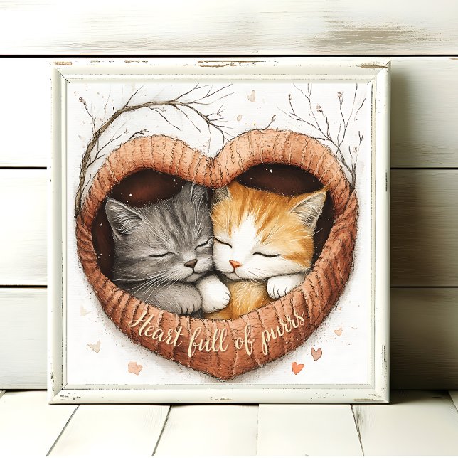 Coeur plein de Purrs Kitty Cuddles Poster Wall Art (Créateur téléchargé)