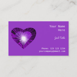 Coeur pourpre "coeur" carte de visite côté pourp