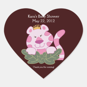 Cœur Queen of the Jungle HEART SHAPE Favor Sticker