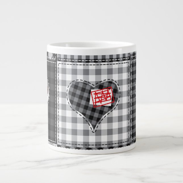 Coeur Quilt Patchwork Café Mug (Devant)