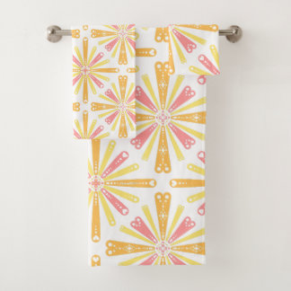 Coeur radial Sunburst Motif rose Jaune