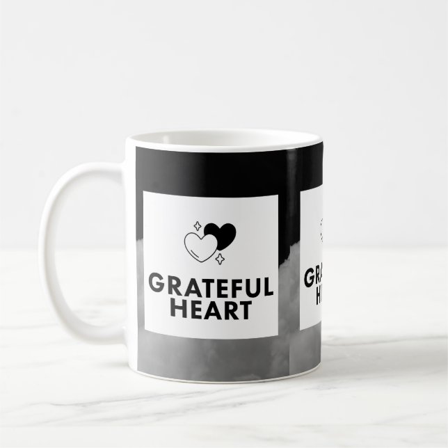 Cœur reconnaissant. Tasse à café. (Gauche)