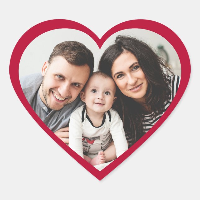 Cœur "Red Heart Photo coupé Sticker de la Saint-Valenti (Devant)