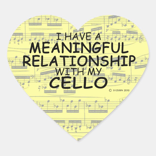 Cœur Relation significative Sticker Coeur Cello (Devant)