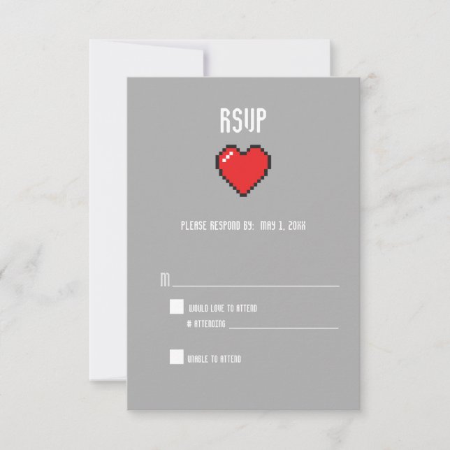 Cœur ringard 8 bits rsvp (Devant)