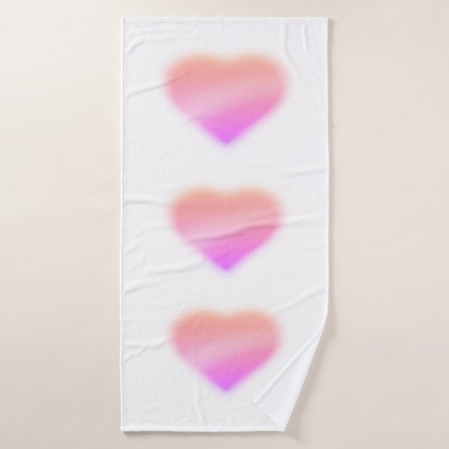 cœur rose (Serviette de bain)