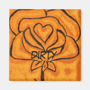 "Coeur Rose #5" Lave-vaisselle sale Magnet