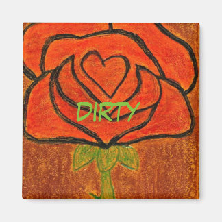 "Coeur Rose #6" Lave-vaisselle sale Magnet d'état