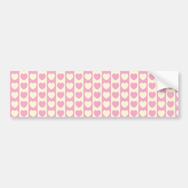 Coeur rose À damiers Sticker Arrière - plan (Devant)