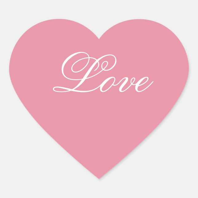 Coeur rose Aimer autocollants (Devant)