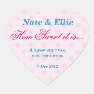 Cœur Rose et blanc Dotty Comme il est doux Sticker