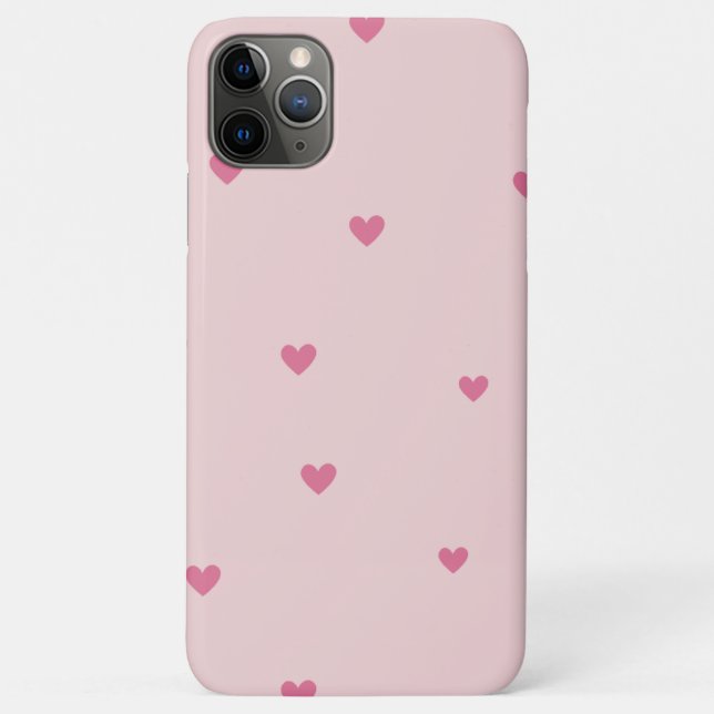 coeur rose mignon coque pour iphone 11 pro max. (Dos)