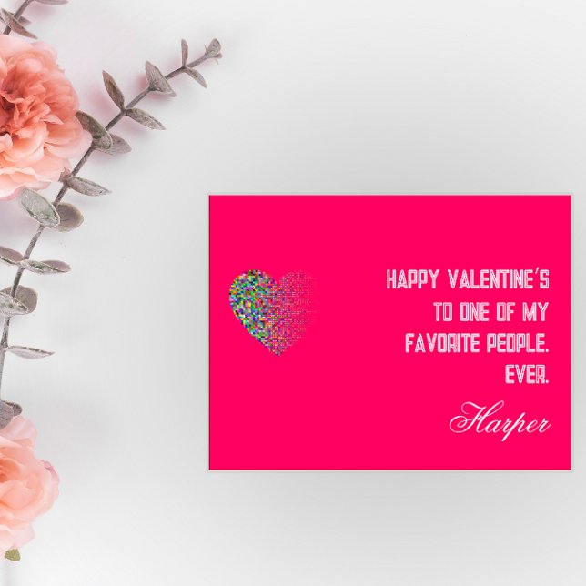 Coeur rose moderne couleur rose je t'aime carte po (Créateur téléchargé)