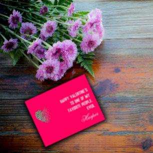 Coeur rose moderne couleur rose je t'aime carte po