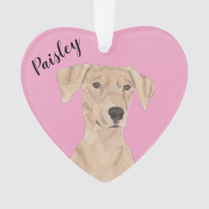 Coeur rose personnalisé Allemand Pinscher