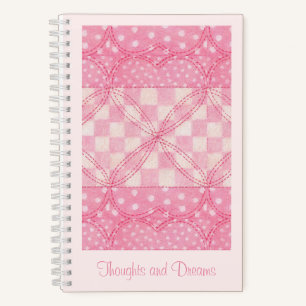COEUR ROSE QUILT 5,5x8,5 Carnet + Texte / Rose
