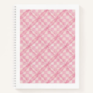COEUR ROSE QUILT 8,5x11 Carnet spiral / Blanc