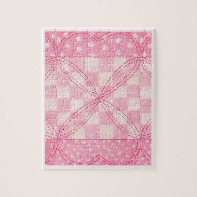 COEUR ROSE QUILT 8x10 Puzzle / Rose (Vertical)