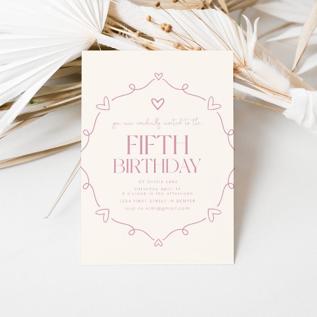 Coeur rose Simple Nuptiale Douche Invitation (Créateur téléchargé)