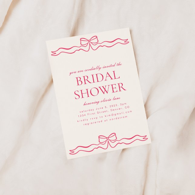 Coeur rose Simple Nuptiale Douche Invitation (Créateur téléchargé)