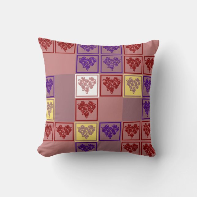Coeur rose - Valentine Coeur Puzzle Coussin (Recto)