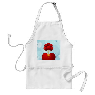 Coeur rouge avec ballons, tablier