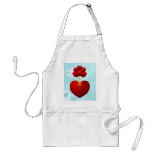 Coeur rouge avec ballons, tablier
